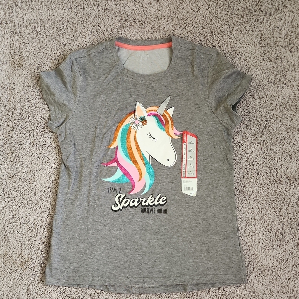 Gray Unicorn Kids T-Shirt